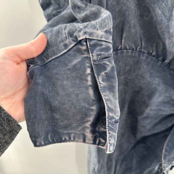 Young Fabulous & Broke Carling Western Asymmetric Ruched Midi Shirt Dress - Picture 6 of 7